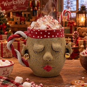 Elf Handmade Ceramic Face Mug-Christmas *Oopsie*