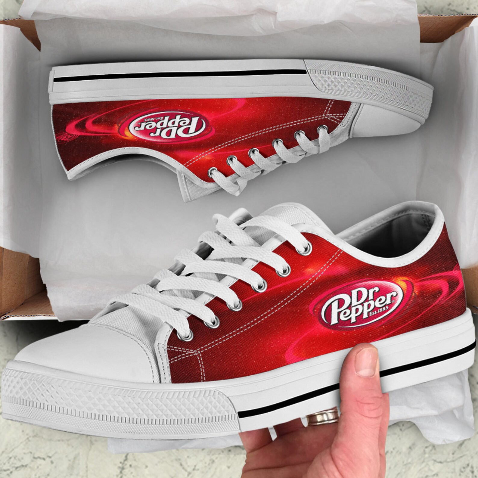 Dr Pepper Shoes Dr Pepper Runners Converse/van's Style Etsy