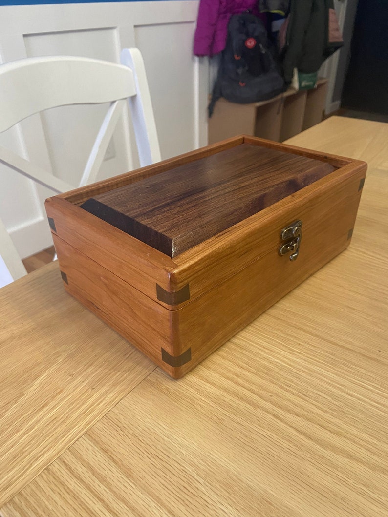 Handmade walnut and cherry jewelry/keepsake box Etsy