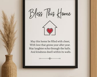 Home Blessing/Spiritual Art/Protection Prayer/Housewarming Gifts/House Blessing/Wall Art/Wall Quotes/Bless This Home/Quote Art/New Home Gift
