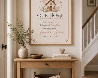 Home Blessing/Spiritual Art/Protection Prayer/Housewarming Gift/House Blessing/Wall Art/Wall Quotes/Bless This Home/Quote Art/New Home Gift