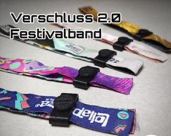 Verschluss 2.0 Festivalband 3 Stück, Festivalbändchen, Eintrittsband, Textilband