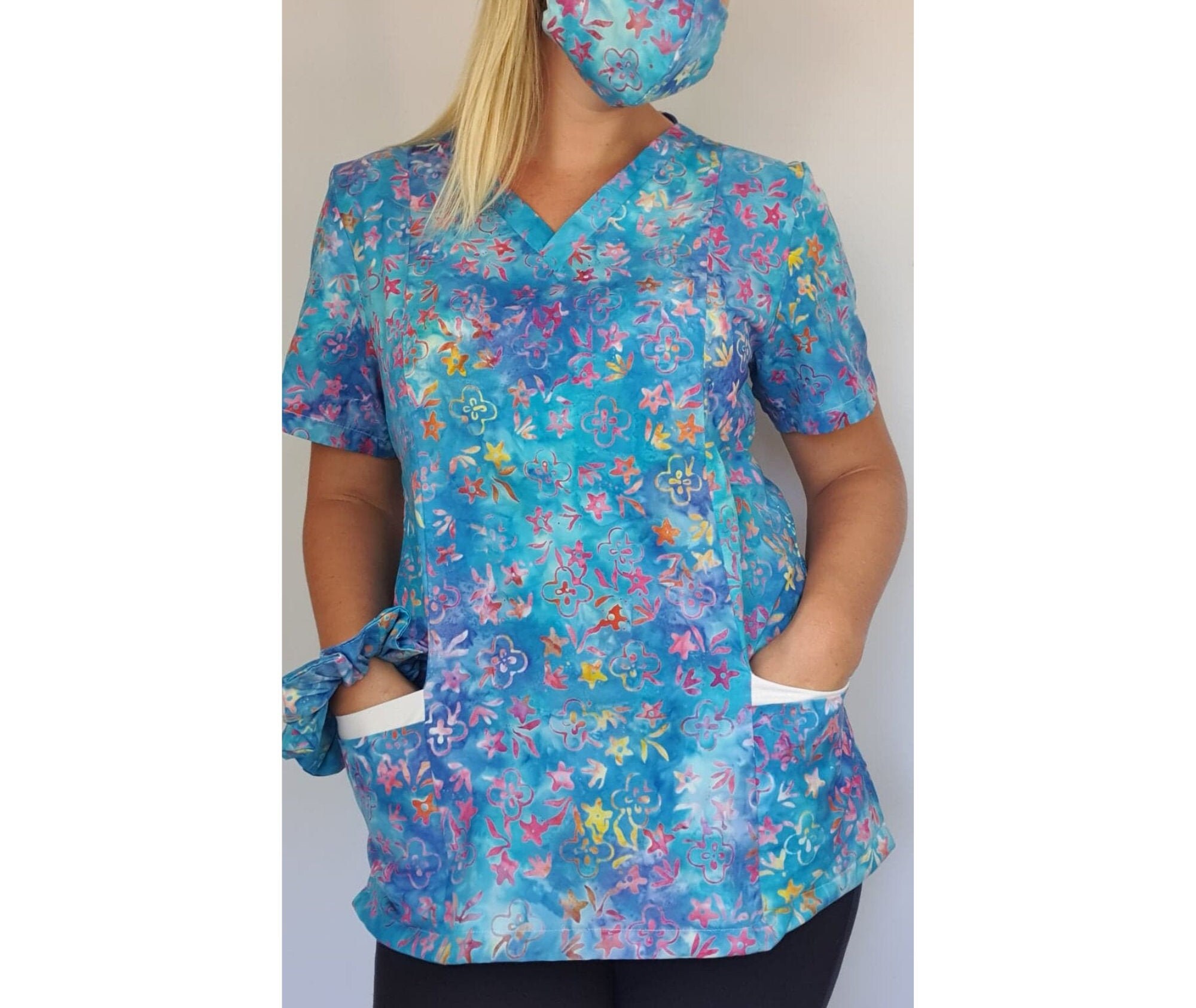 Women's Nurse Scrubs Top. Cotton. Australian Natives Etsy