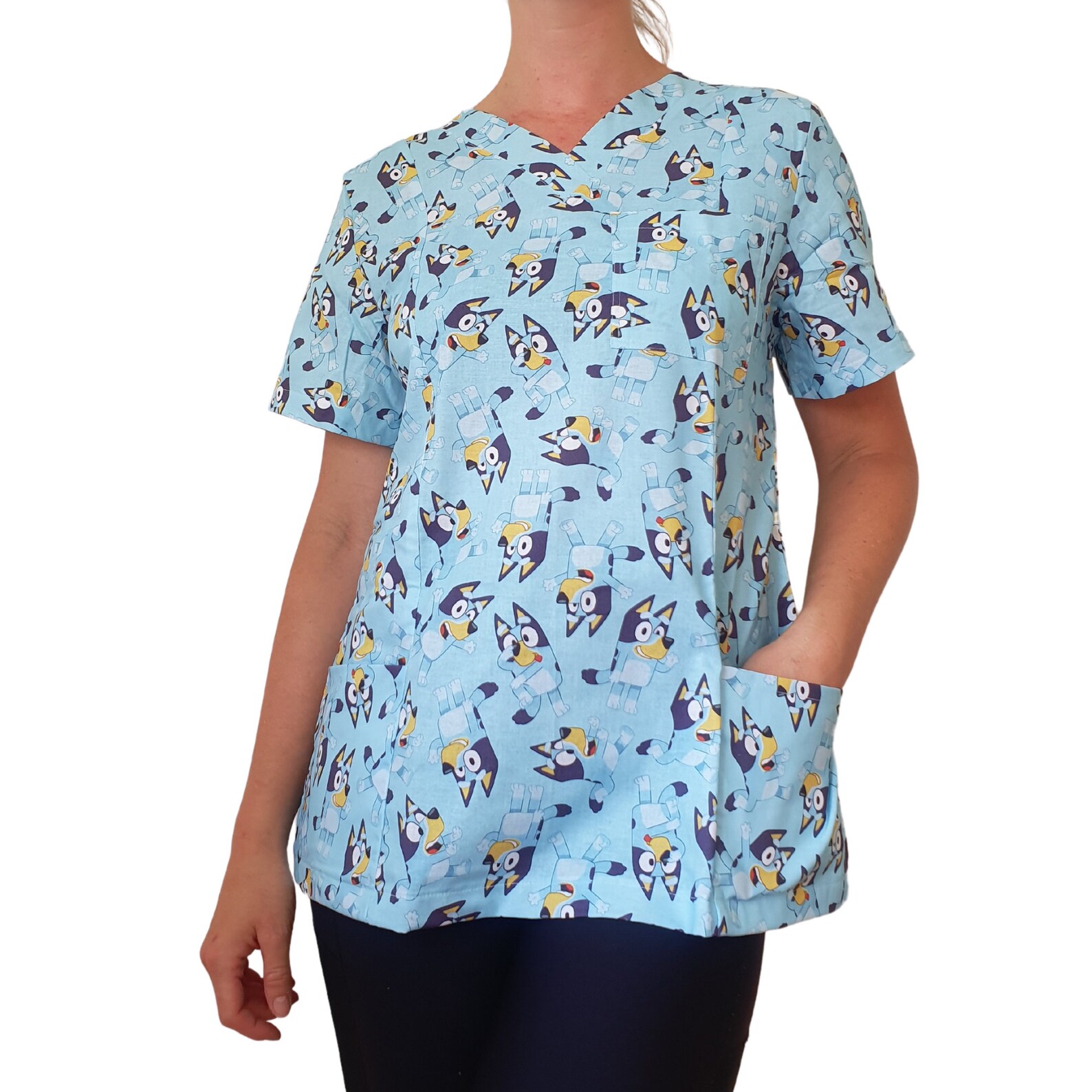 BLUEY SCRUB TOP. 100 Cotton. Made for All Healthcare and Etsy Australia