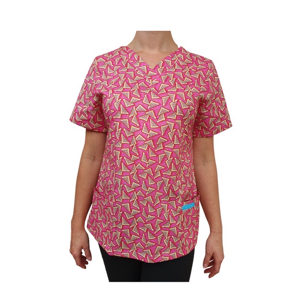 FAIRY BREAD SCRUB Cotton Nurse Scrub top. Made for all Healthcare and Medical Professionals including Dentists, vets, Nurses,  and Age care.