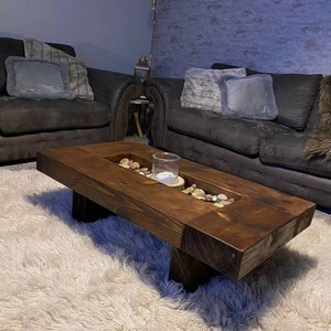 Rustic handmade solid wood sleeper coffee table Xtra Large