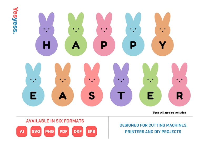Bunny Peeps Cut file for Cricut and Silhouette Easter Bunny dxf Easter