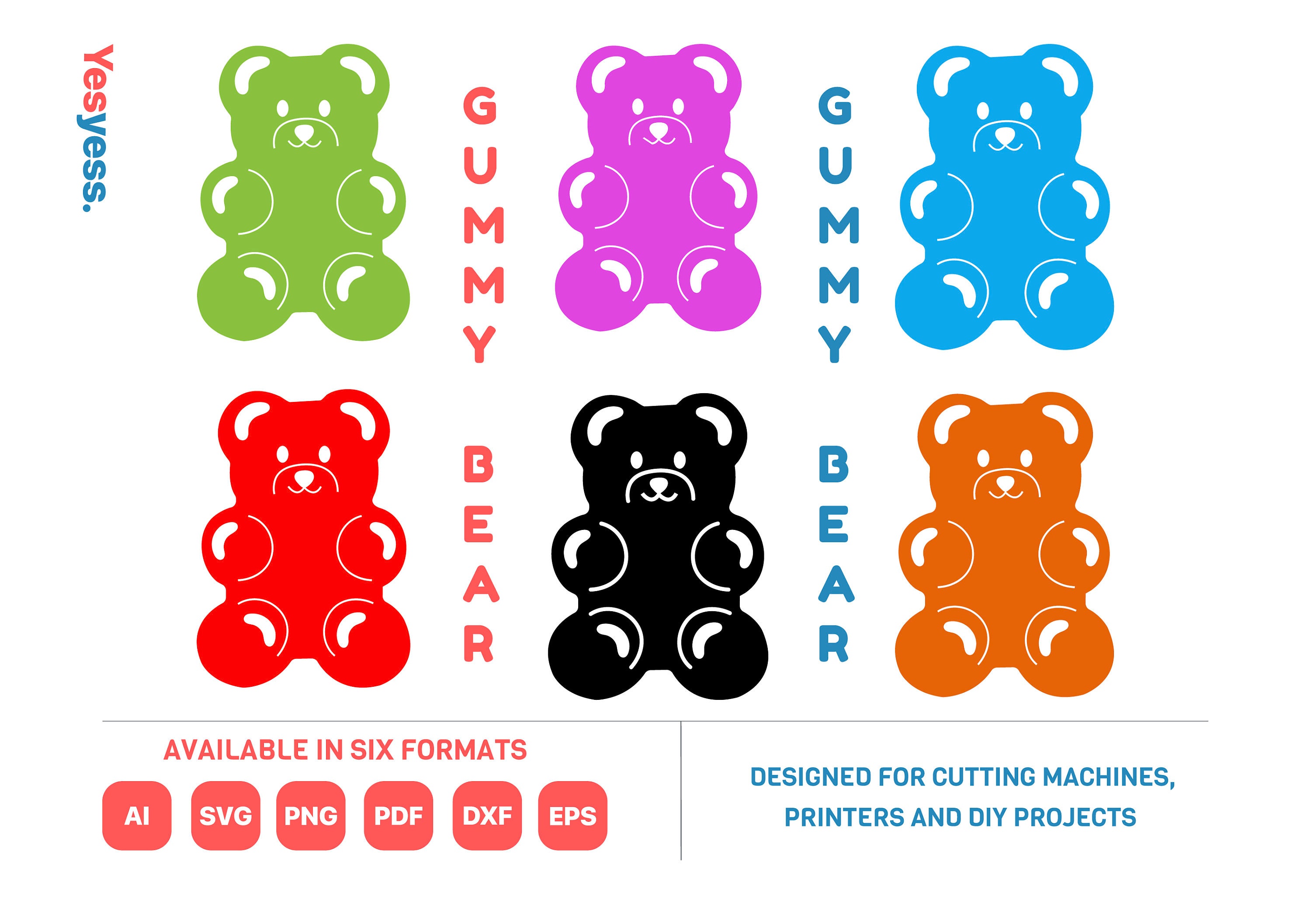 Haribo jelly Bear gummy bear bear Gummy candy Cuttable SVG | Etsy