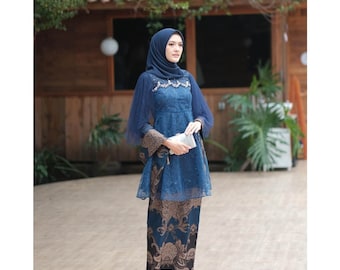 Premium Batik Kebaya: A Combination of Prime Cotton Batik and Brocade Elegance, Kebaya Dress, Kebaya Modern, Kebaya Set, Kebaya Encim