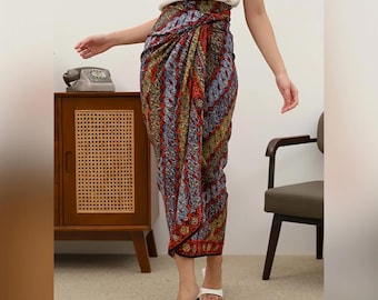 Candy Dobi Wrap Skirt Fabric – Soft and Comfortable Material, Wrap Skirt, Batik Skirt, Ethnic Batik, Ethnic Skirt, Beach Skirt
