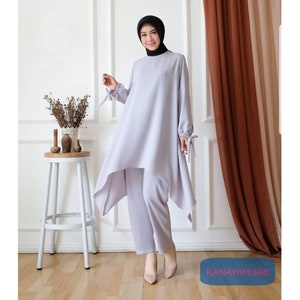 Alya Tunic Set: Embracing Modesty with Contemporary Muslim Fashion, Islamic Dress, Khimar dress, Muslim Dress, Islamic Dress, Women Dress