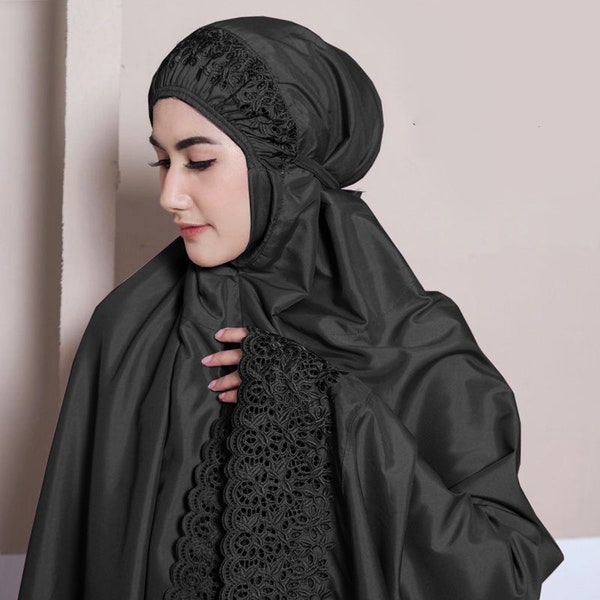 Siti Hamidah's Embroidered Cotton Micro Collection Adult Mukena, Muslim prayer outfit, Gamis dress, Prayer dress women, Jilbab dress