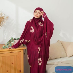 Coolness and Elegance: Laluna Rayon Canal Mukena, Prayer dress women, Prayer Dress for muslim, Muslim prayer outfit, Player Set