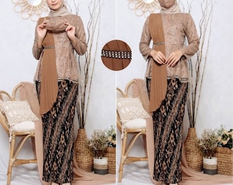 Modern Kebaya Set, Shawl Blouse, Front Zipper: Attractive Color Combinations, Kebaya, Kebaya Dress, Kebaya Modern, Kebaya Set, Kebaya Encim