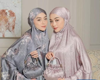 Rebecca Premium Silk Lasercut Adult Mukena,Mukena,Muslim Prayer Dress,Muslim Prayer Attire,Prayer Outfit,Muslim Prayer Clothes