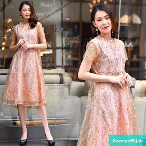 Ultimate Elegance: Women&#39;s Brukat Party Dress Kebaya for a Glamorous Look, Kebaya, Kebaya Dress, Kebaya Modern, Kebaya Set, Kebaya Encim