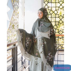 Adult Mukenah Floral Motif: Jumbo Rayon for Stylish Worship, Muslim prayer outfit, Prayer dress women, Prayer Dress For Muslim