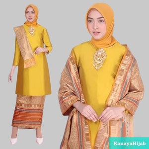 Premium Dress Kurung Songket Shawl Suit - Look Graceful at Official Events, Kebaya Dress, Kebaya Modern, Kebaya Set, Kebaya Encim