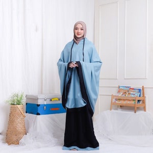 2-in-1 Mukena für Erwachsene : The Shakila Collection, Muslimisches Gebets-Outfit, Gamis-Kleid, Gebetskleid-Frauen, Jilbab-Kleid, Khimar-Kleid