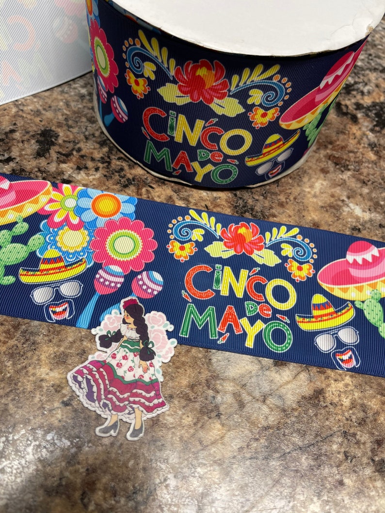 3\u201d Cinco de Mayo ribbon