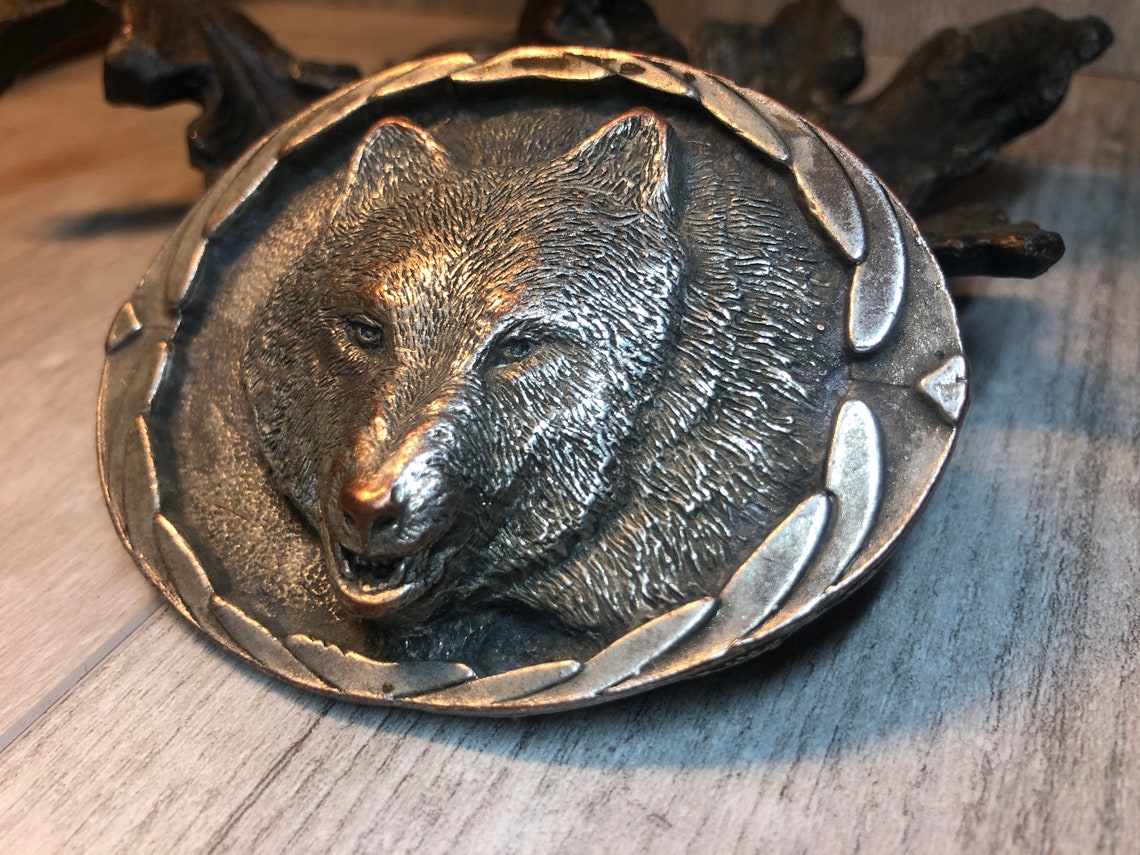 Vintage Wolf Belt Buckle Buckles of America Masterpiece Etsy