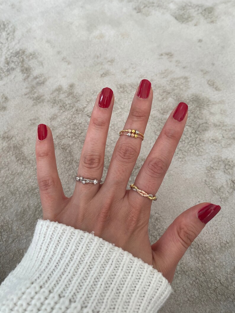 Open Adjustable Ring Sterling Silver Ring Custom Made Ring * Beaded Ring Silver Hand Made Ring Dorissa Silver Ring