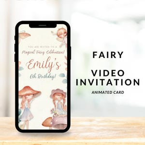 Invitation vidéo Fée, Invitation Florale, Invitation Jardin Enchanté, Invitation Florale Fée, Anniversaire Fée, Princesse Fée