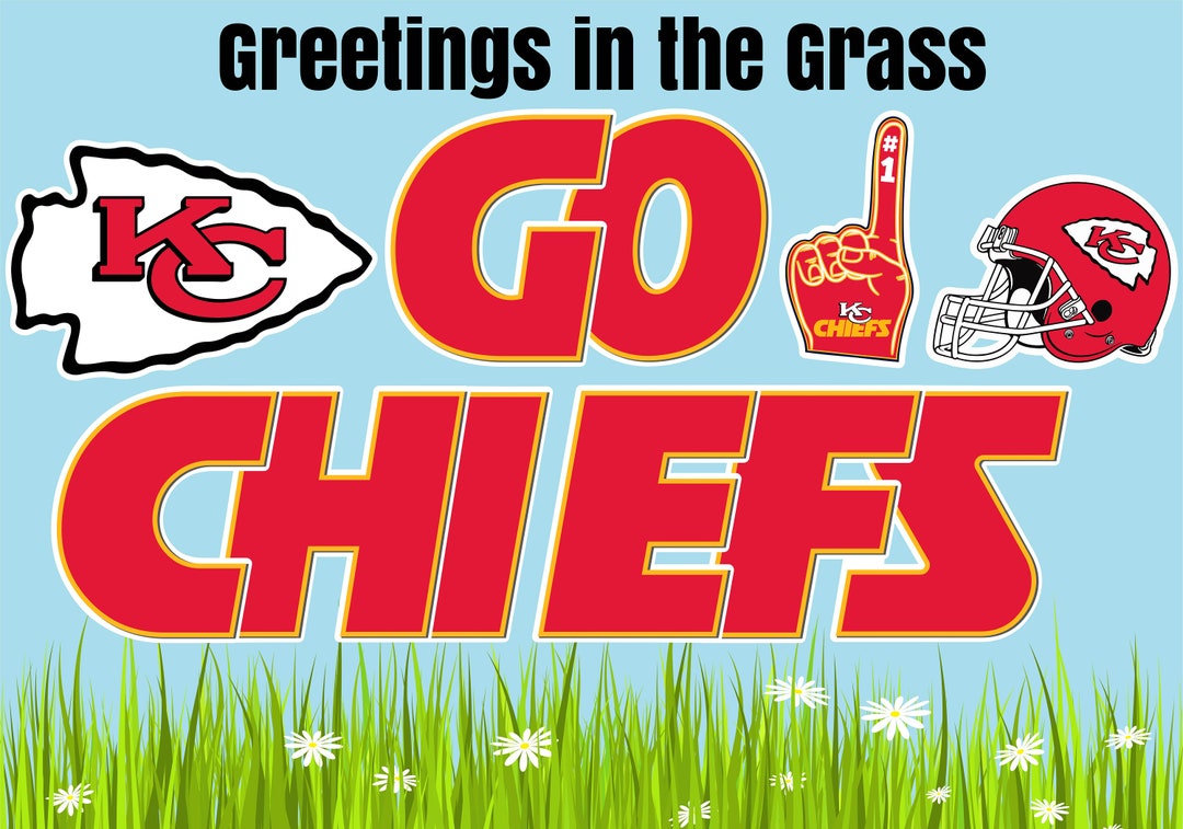 Go Chiefs Yard Sign Kansas City Chief Super Bowl Football Lawn Sign