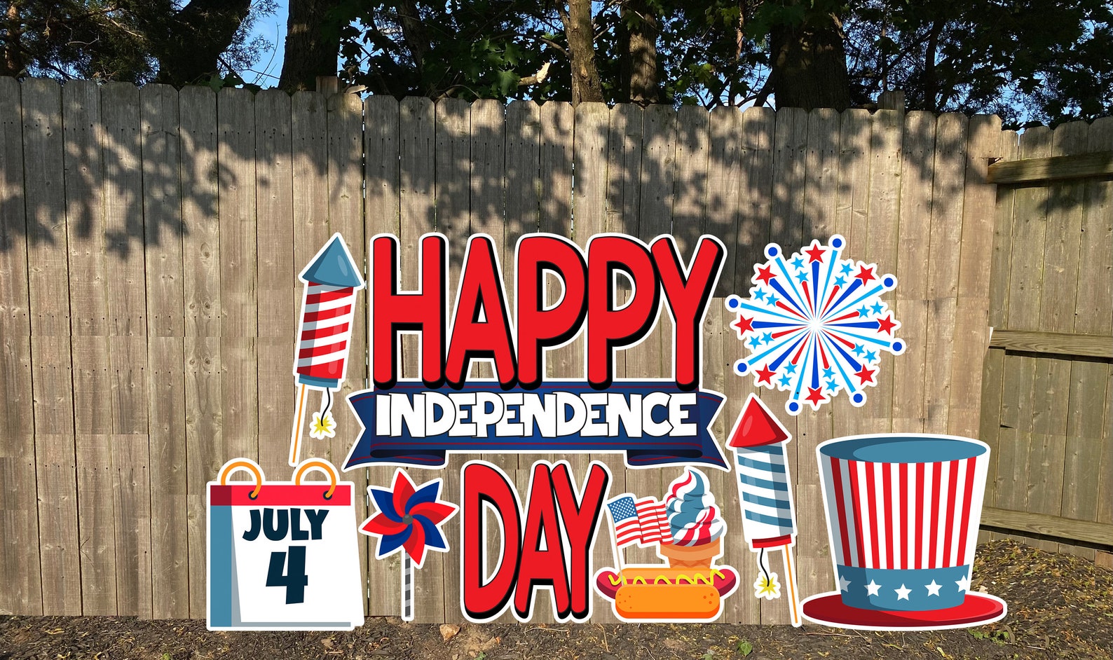 Happy Independence Day July 4th Yard Card Signs with Stakes Etsy