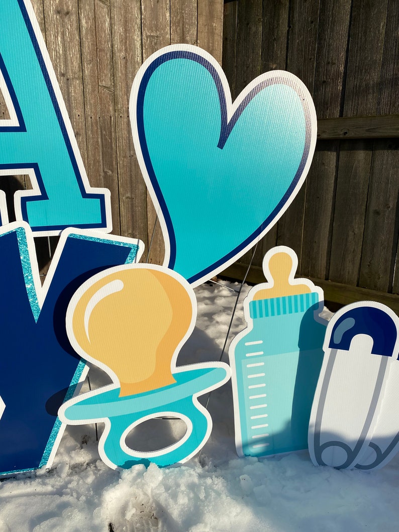 Its A Boy Baby Shower Yard Card Sign With Stakes Baby Shower Etsy
