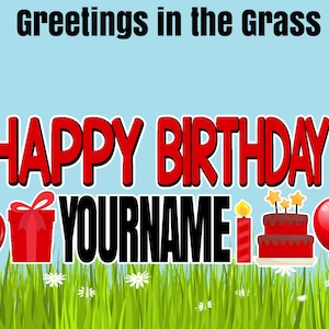 Complet personnalisé Joyeux anniversaire Double Yard Signes avec enjeux: HBD Package 2 Solides