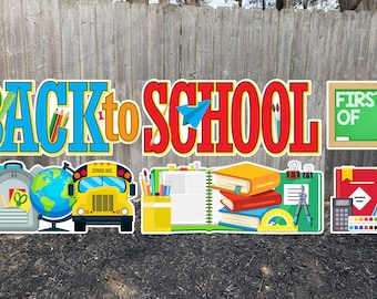 Personalized First Day of School Lawn Sign Yard Card with Stakes Lawn Sign Decorations Yard Card Rental Business Supplier