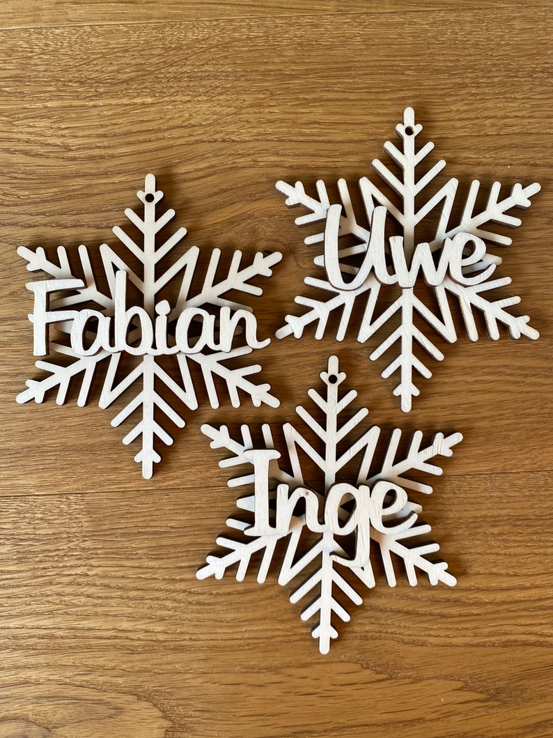 Personalized Christmas ball with name on snowflakes, Christmas decoration, Christmas tree decoration, Christmas tree decoration Made in Germany image 5