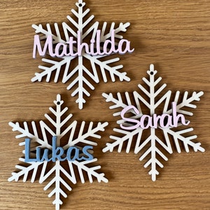 Personalized Christmas ball with name on snowflakes, Christmas decoration, Christmas tree decoration, Christmas tree decoration Made in Germany image 2