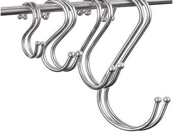 S Hooks Stainless Steel Hanger Kitchen Garage Garden Hanging Cloths Utensils