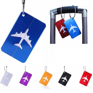 Personalise Engraved Aluminium Travel Boarding Aircraft Plane Shape Suitcase Tag
