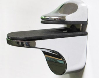 Shelf Clamp Support Bracket Polished  Chrome & Satin For Wood Glass Acrylic Pair