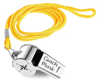 Whistle Customised Engrave Referee Football Sports Metal Silver School Rugby