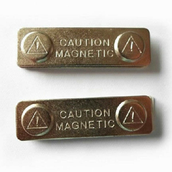 Magnetic Name Badge with Self Adhesive UK - Metal Back (45mm x 13mm)