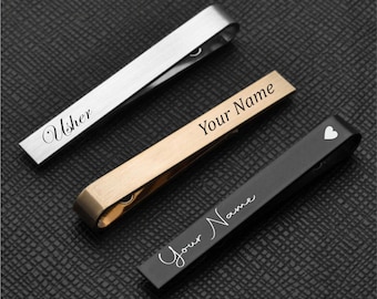 Personalised Custom Engraved Mens Tie Clip Pin Christmas Gift Laser Engraved Clip