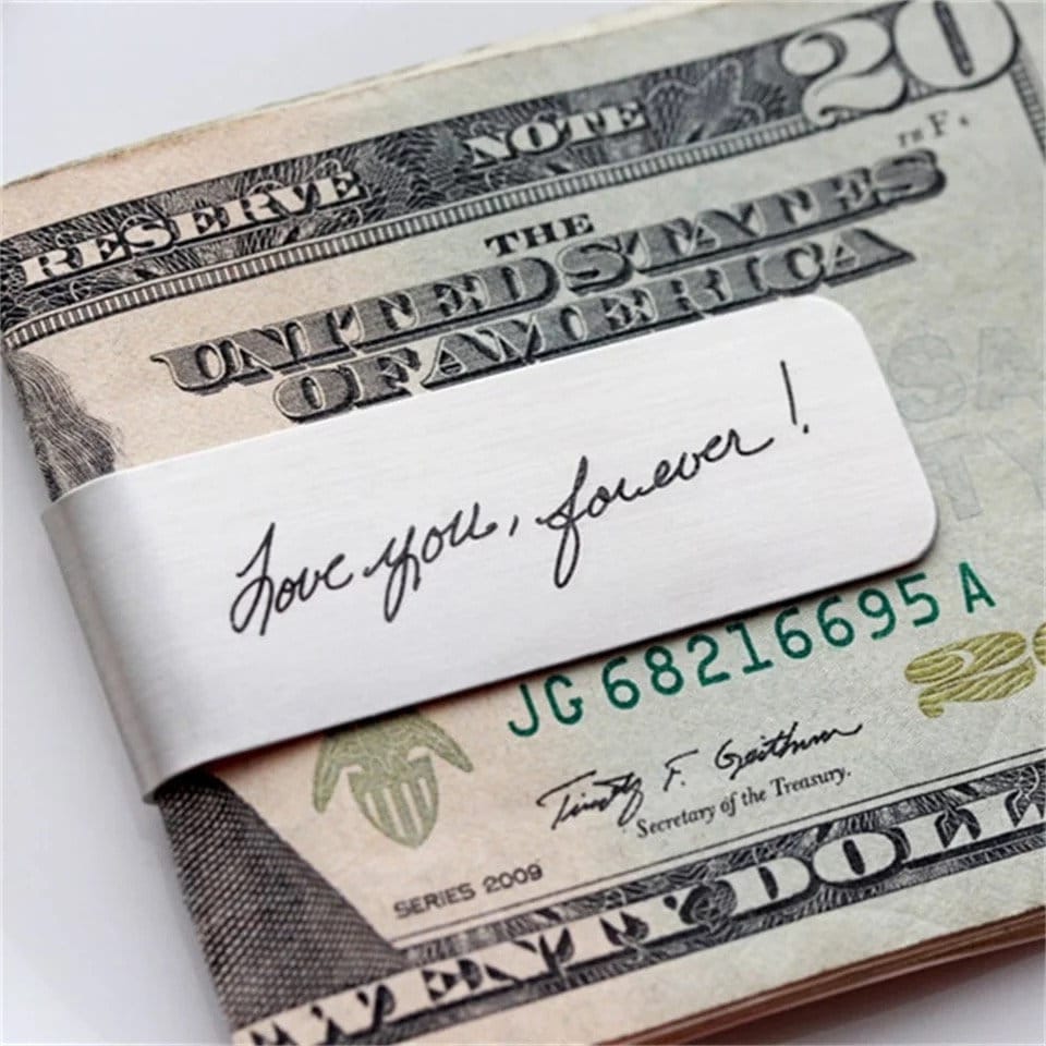 De Dinero Pinza Para Billetes Grabada Regalo Original