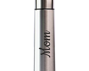 Personalised Engraved Silver Insulated Vacuum Flask 1L with Personalised Engraved Name