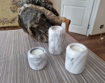 Tea Light  Candlestick from Marble . Vintage. Round shape.