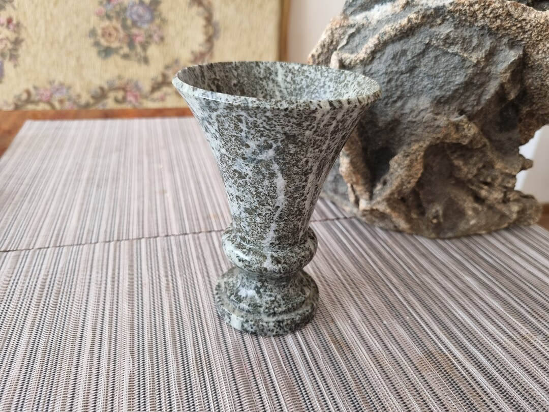 Grey Marble VASE. Cilindrical Vase. Vintage. 13 Cm Height Etsy