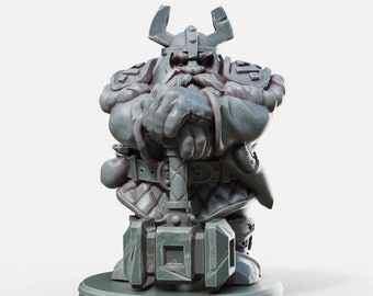 Dwarf with Hammer 32mm Miniature for tabletop gaming and painting
