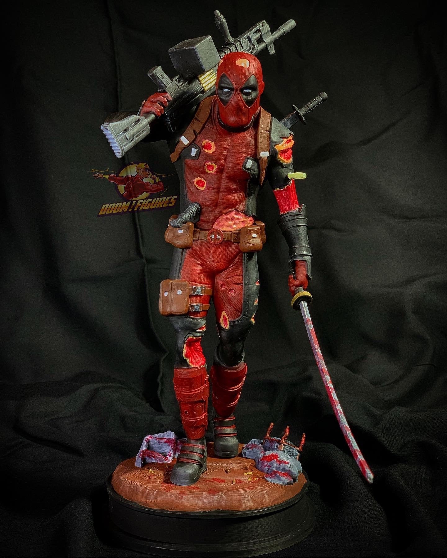 Figurine Deadpool imprimée avec imprimante à filament et peinte à