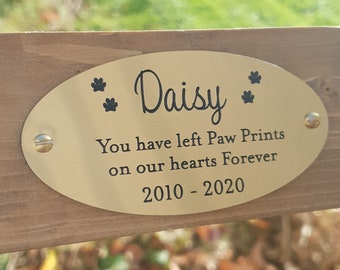 Personalised Pet Memorial Plaque, Garden Pet Plaque, Cat Memorial, Dog Commemoration, Pet Memorial, Bench Plaques, bench sign, Pet Urn