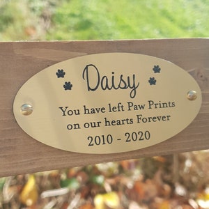 Personalised Pet Memorial Plaque, Garden Pet Plaque, Cat Memorial, Dog Commemoration, Pet Memorial, Bench Plaques, bench sign, Pet Urn