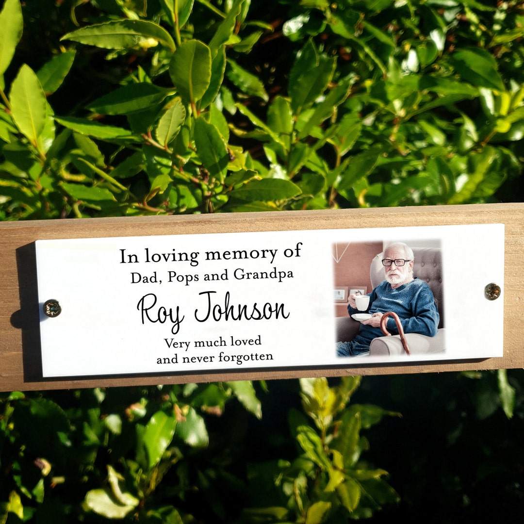 Memorial Bench Plaque With Photo, Memorial Plaque, Acrylic Photo Plaque