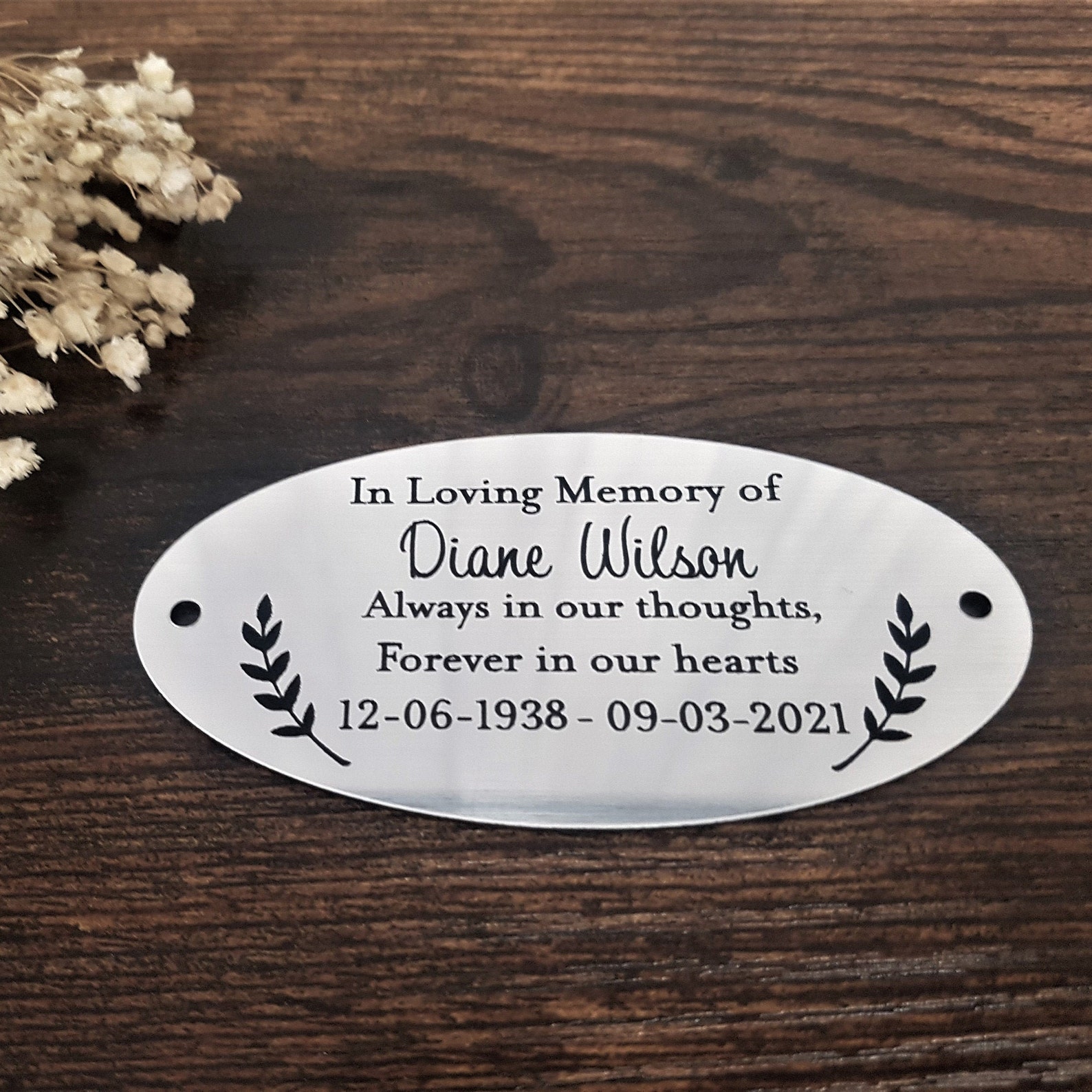 Personalised Bench Plaques Silver Memorial Plaque Etsy